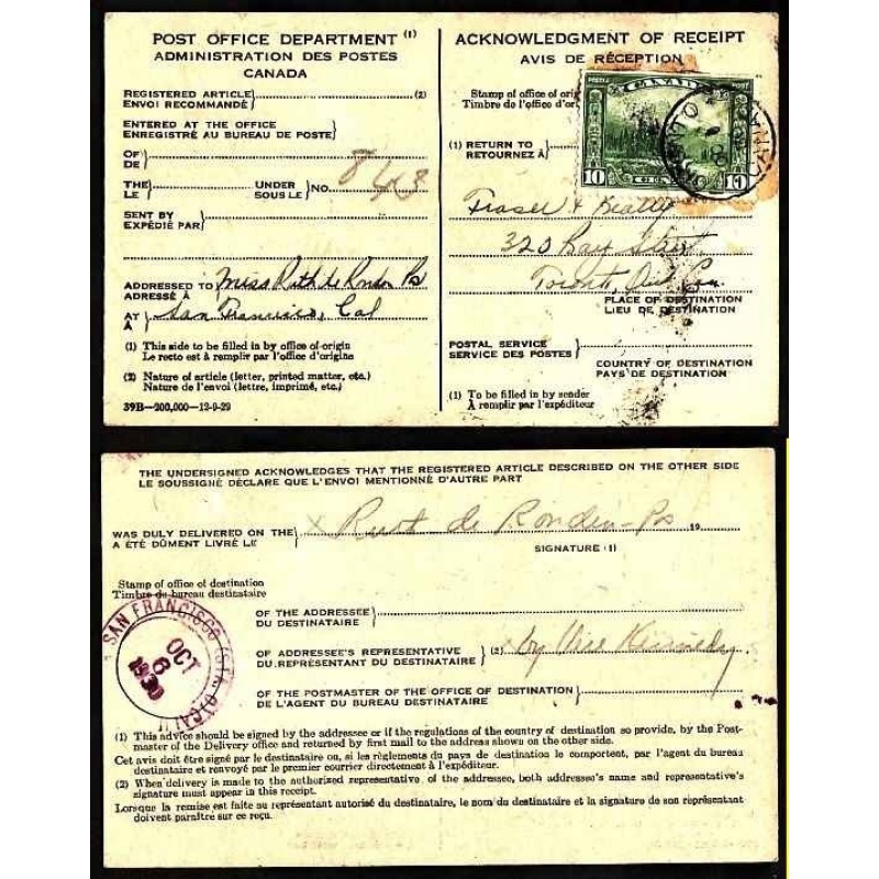 Canada-#9438 -10c Mount Hurd -AR card-York County-Toronto , Ont - Oc 1 1930