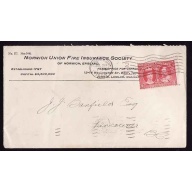 Canada-cover #13596-2c Tercentenary-Toronto Ont-Jul 28 1908-Fire Insurance-