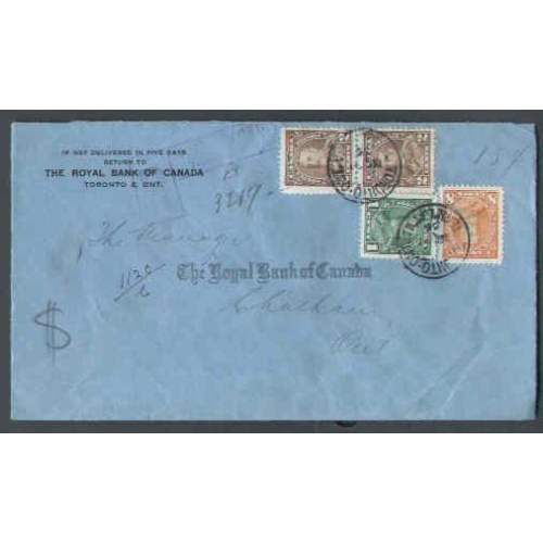 Canada-#8951 - 8c+2c(2)+1c KGV Pictorial reg'd-York Cnty-Toronto,Ont-Dec