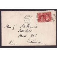 Canada-cover #10044-2c Tercentenary-Victoria , BC-Au 1 1908-2c franking