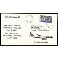 Canada-cover #12828 -15c First Flight Montreal-Prague [AAMC 7007a]-Montreal