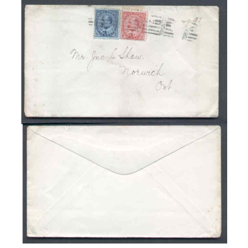 Canada-cover #9798-5c+2c numeral-York Cnty-Toronto 22 roller-