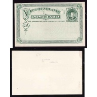 Newfoundland-#10422 - 1c Prince of Wales post card [P1], green creamy white - unused -