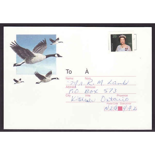 Canada-#10538 - 39c flag on Change of address form -