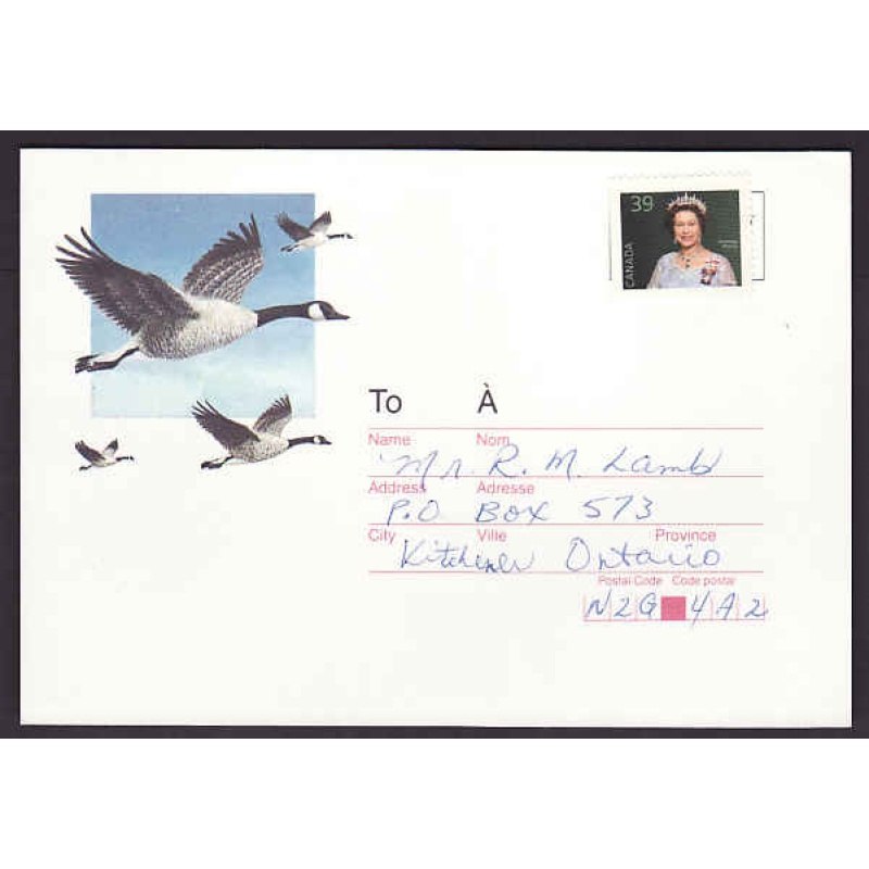 Canada-#10538 - 39c flag on Change of address form -