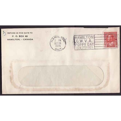 Canada-#10608 - 3c Admiral - Wentworth County - Hamilton, Ont - Oct 24 1925