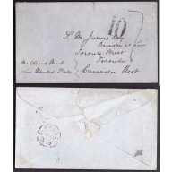 Canada-10645 - Stampless to Toronto via the US - no sending postmark but a tra