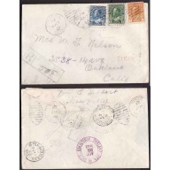 Canada-#10570 - 1c + 2c + 10c KGV admirals registered - Wadena, Sask duplex -