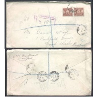 Canada-cover #5995-8c(2) regd-England-Brant Cnty-Brantford,Ont-unusual franking