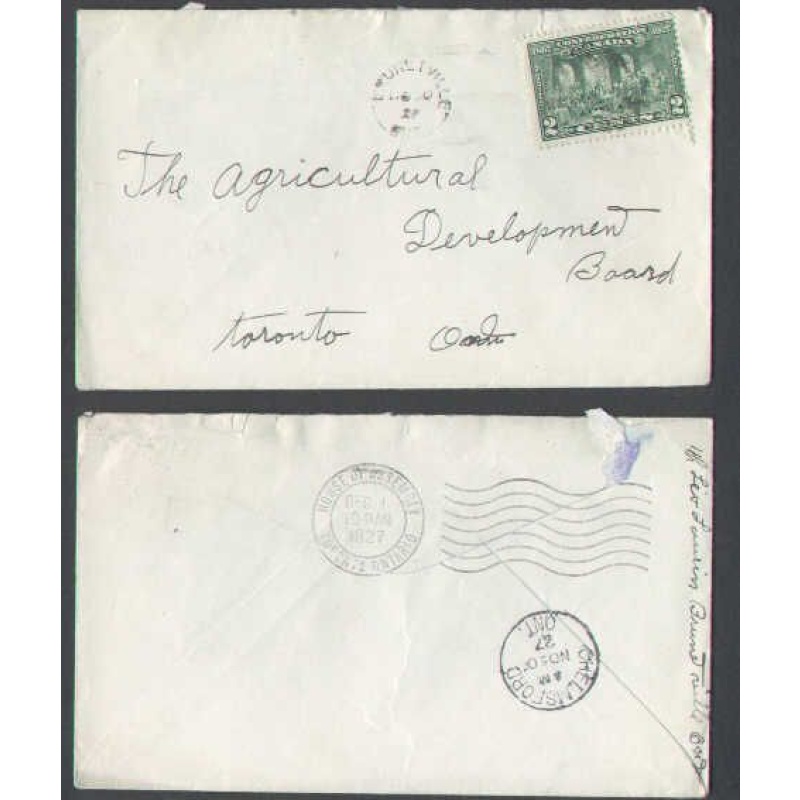 Canada-cover #5073-2c-Sudbury District-Brunetville,Ont-No 30 1927-House of
