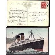 Canada-cover #10160-2c Edward-p/c-Paris-cancelled-"Paquebot Liverpool"-My 23 1909