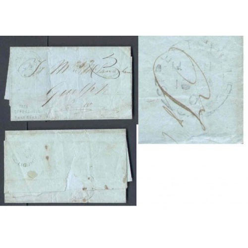 Canada-cover #9853-Stampless-Peel Cnty-Streetsville,CW basal "O" double b