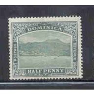 Dominica Sc 56 1921 1/2d green view of Roseau stamp mint