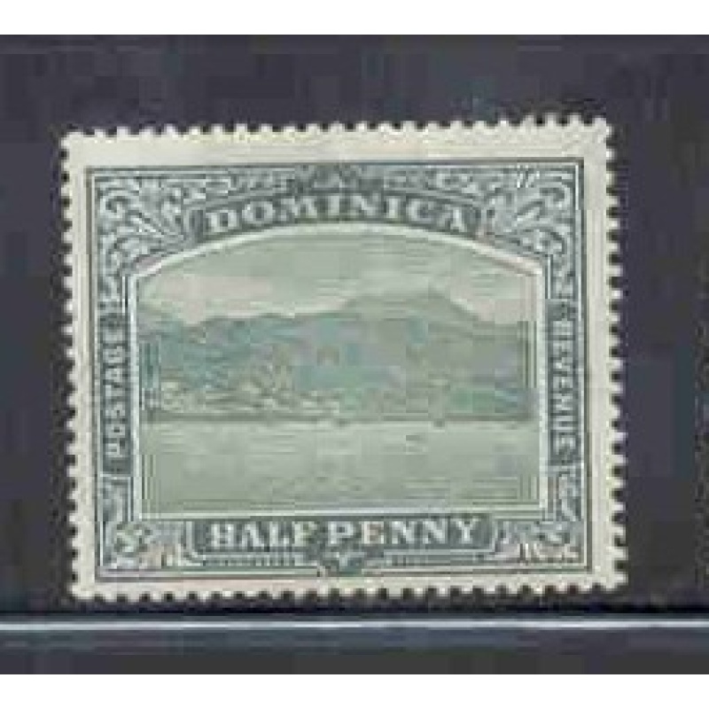 Dominica Sc 56 1921 1/2d green view of Roseau stamp mint