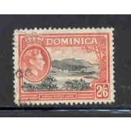 Dominica Sc 108 1938 2/6d George VI & Lake stamp used