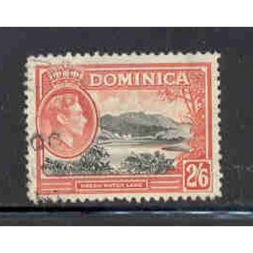 Dominica Sc 108 1938 2/6d George VI & Lake stamp used