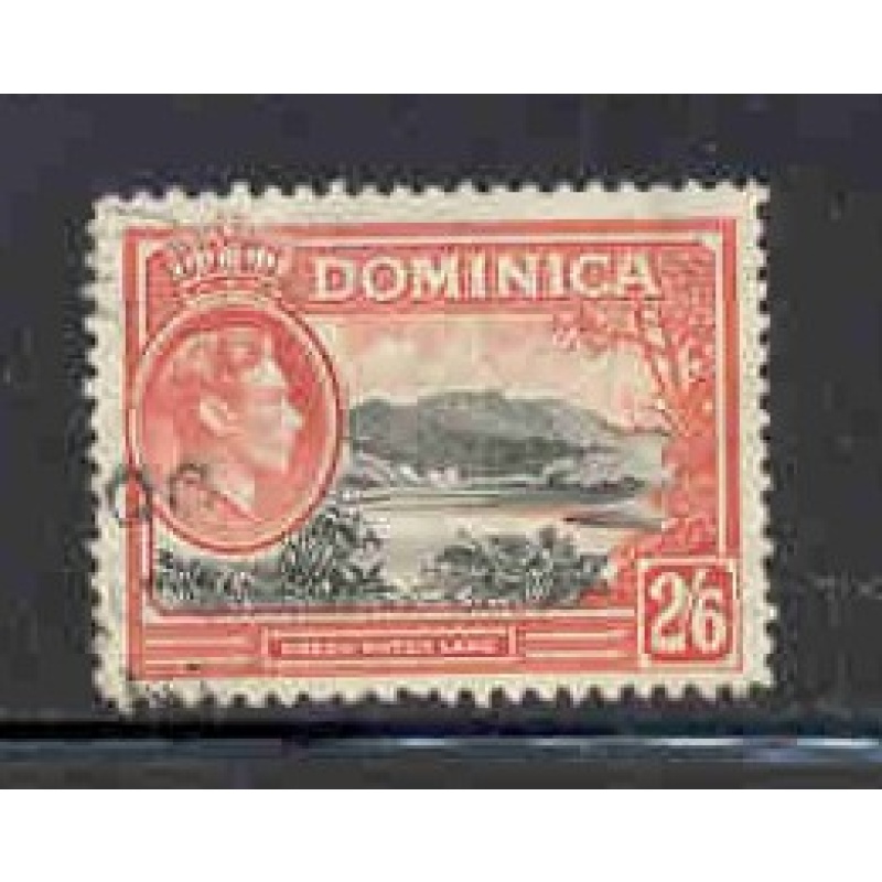 Dominica Sc 108 1938 2/6d George VI & Lake stamp used