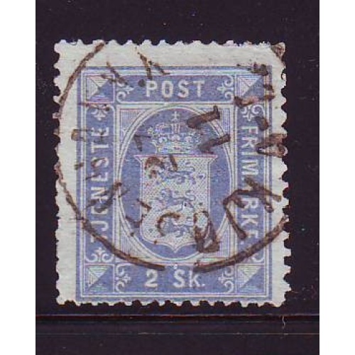 Denmark Sc O1 1871 2 s blue Official stamp used