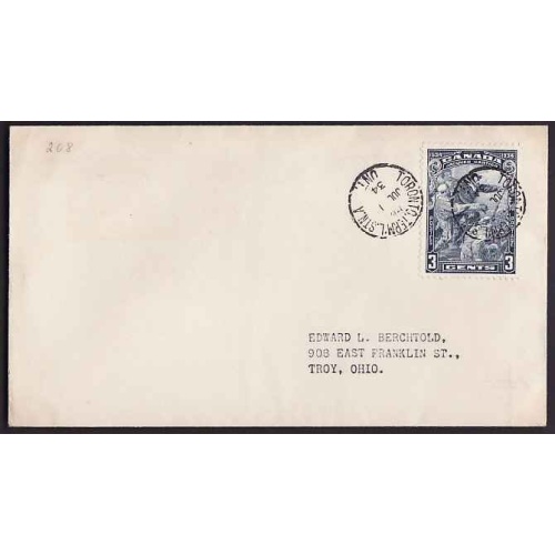Canada-#10943 - 3c Jacques Cartier on FDC [#208] - York County - Toronto, Ont