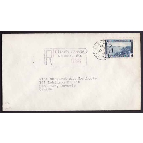 Canada-#10951 - 13c Halifax Harbour on registered FDC [#242] - Carlton County