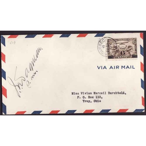 Canada-#10976 - 6c surcharge on 5c Airmail on FDC [C3] - Quebec, Canada -
