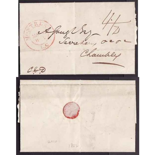 Canada-#11026 - Stampless folded letter , rated 4 & 1/2 [black - collect] - Montreal