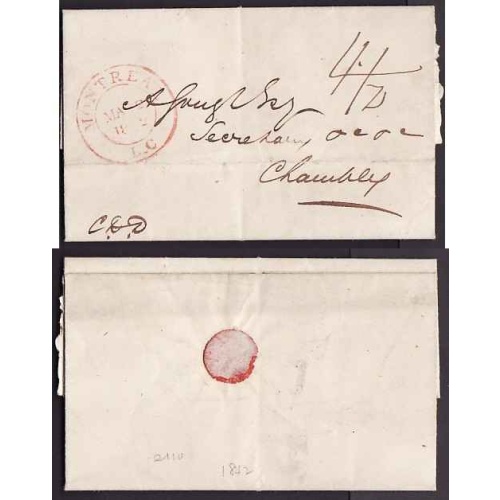 Canada-#11026 - Stampless folded letter , rated "4 & 1/2" [black - collect] - Montreal