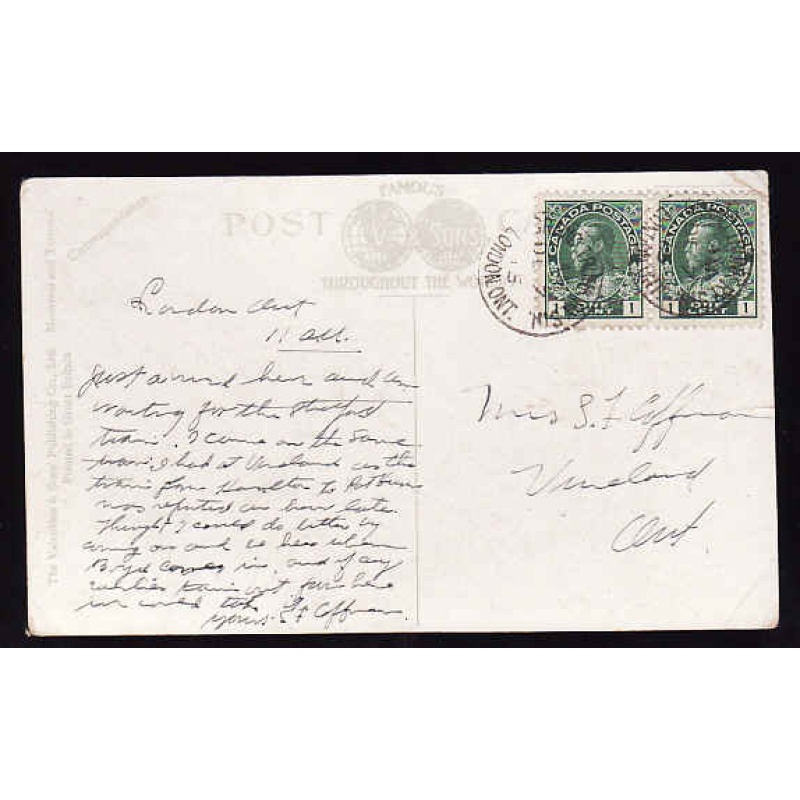 Canada-#11072 - 1c(2) Admirals on p/c - Grand Trunk Ry Stn/London Ontario [