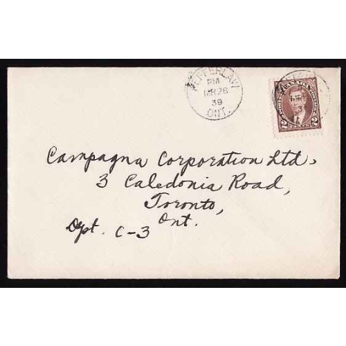 Canada-#11103 - 2c KGVI mufti - York County - Pefferlaw, Ont cds - Mr 28 1939 -