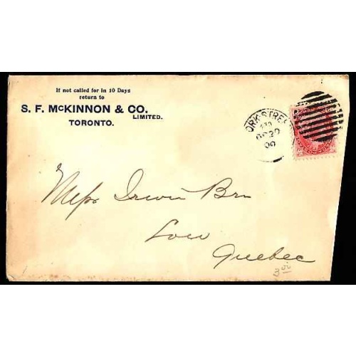 Canada-#11107 - 2c QV Numeral - York County - York Street, Ont duplex - Oc