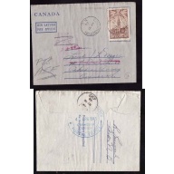 Canada-#11208 - 10c Parliament on air letter to Canadian Army Overseas - re-rout
