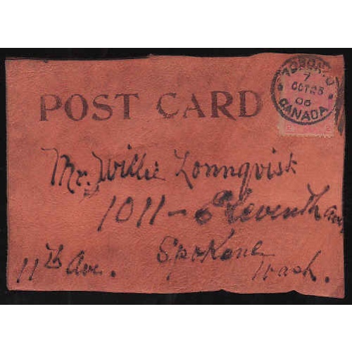 Canada-#11189 - 2c KEVII on leather postcard to USA - Toronto, Ont - Oct 23 19