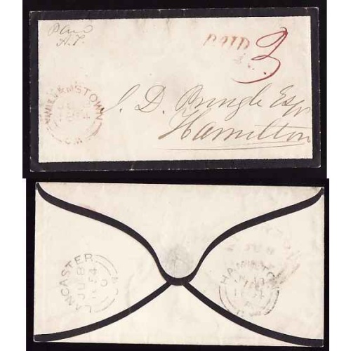 Canada-#11226 - Stampless mourning cover - Glengarry County - Williamstown,