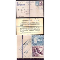 Newfoundland-#11293 - 5c Caribou + 4c Princess Elizabeth on registered envelope with