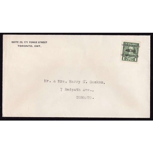 Canada-#11342 - 1c KGV pictorial precancel #4530 - York County - Toronto, Ont -