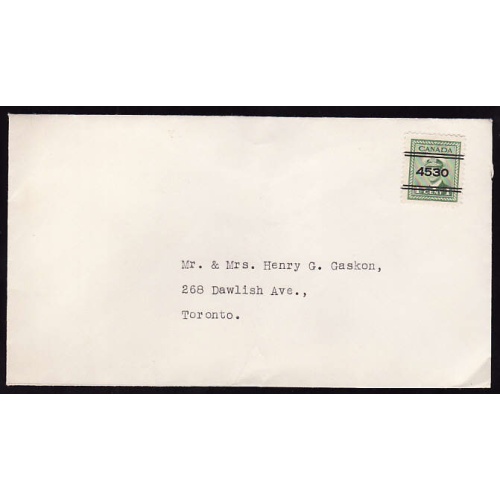 Canada-#11348 - 1c KGVI war precancel #4530 - York County - Toronto, Ont -1c