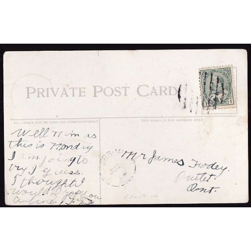 Canada-#11373 - 1c KEVII on postcard - Frontenac County - Brewers Mills, Ont sin