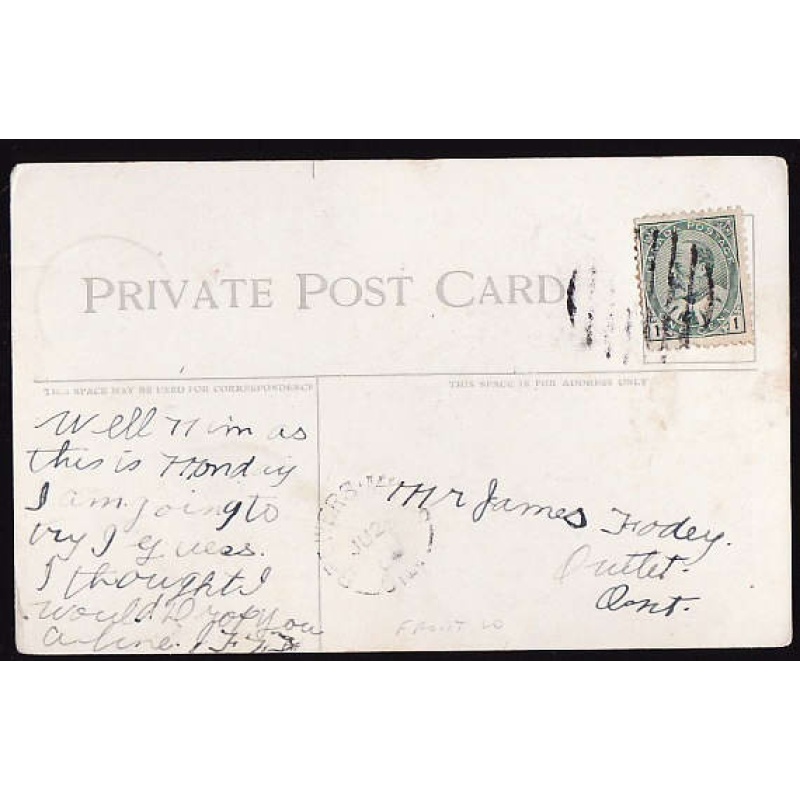 Canada-#11373 - 1c KEVII on postcard - Frontenac County - Brewers Mills, Ont sin