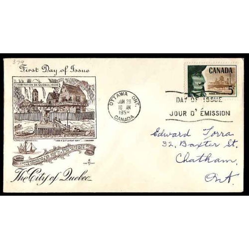 Canada-#11415 - 5c Champlain on cacheted Rosecraft FDC - Carleton County - Ot