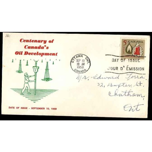 Canada-#11416 - 5c Oil Development on cacheted FDC - Carleton County - Otta