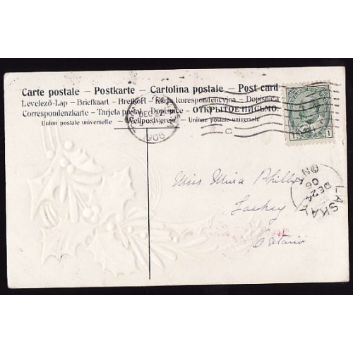 Canada-#11371 - 1c KEVII on p/c - York County - Laskay, Ont single broken circle