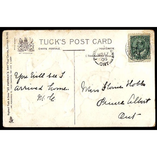 Canada-#11369 - 1c KEVII on postcard - York County - Toronto Junction, Ont singl