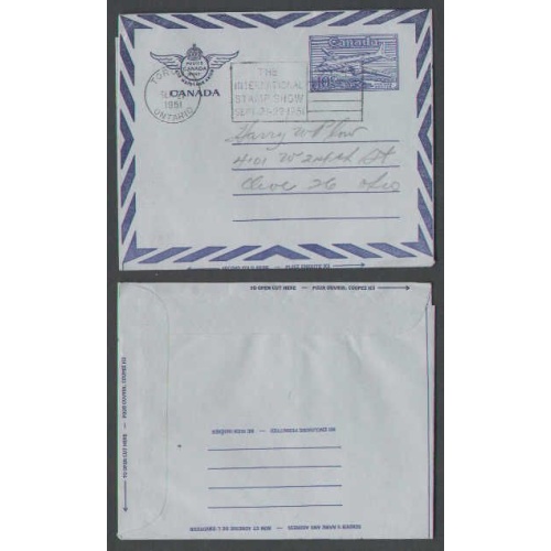 Canada-cover #4959-0c Airletter-used-York cnty-Toronto,On-Sep 21 1951-A13