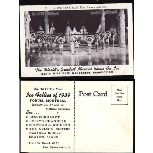 Canada-#11502 - unused p/c advertising the Ice Follies of 1939 at the Forum