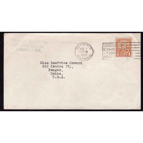 Canada-#11515 - 1c KGV scroll on printed matter envelope to USA - York County