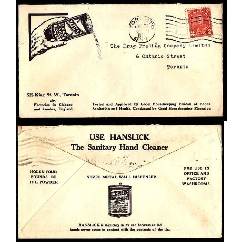 Canada-#11529 - 2c KGV arch [ Die I ] on Illustrated advertising [ front and back ]