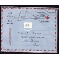 Canada-#11627 - 10c Aerogramme used - ST. Bruno, PQ - 2 XI 1966 -