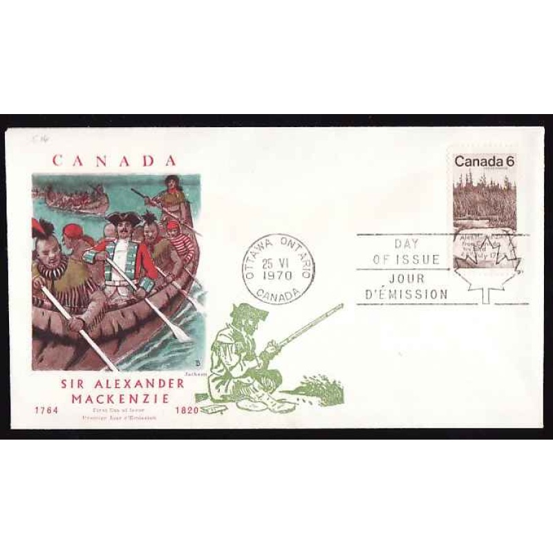 Canada-#11593 - 6c Mackenzie on a FDC [ #516 ] -unusual cachet by Jackson, an in