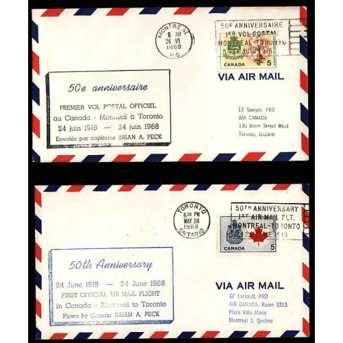 Canada-#11926 - Two 50th Anniversary covers commemorating 24 June 1918-24
