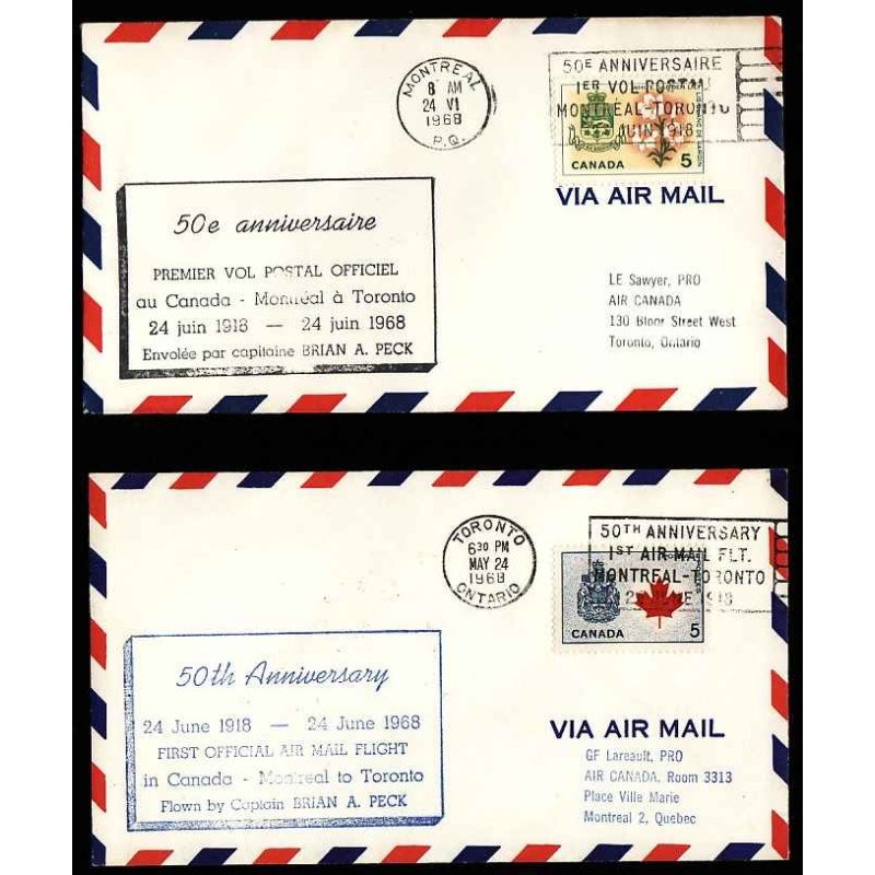 Canada-#11926 - Two 50th Anniversary covers commemorating "24 June 1918-24